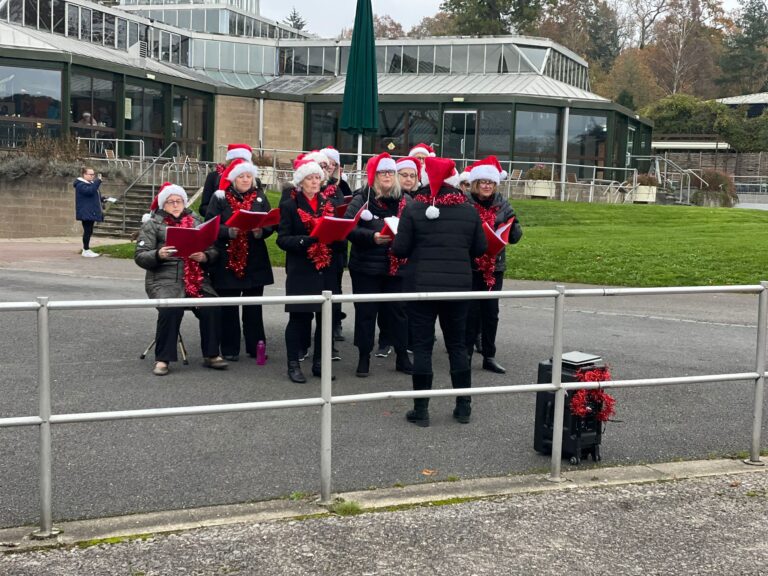 a choir singing Festive Carols