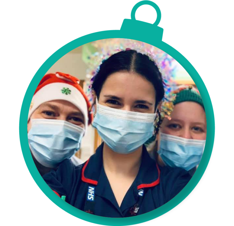 Festive nurses in a bauble